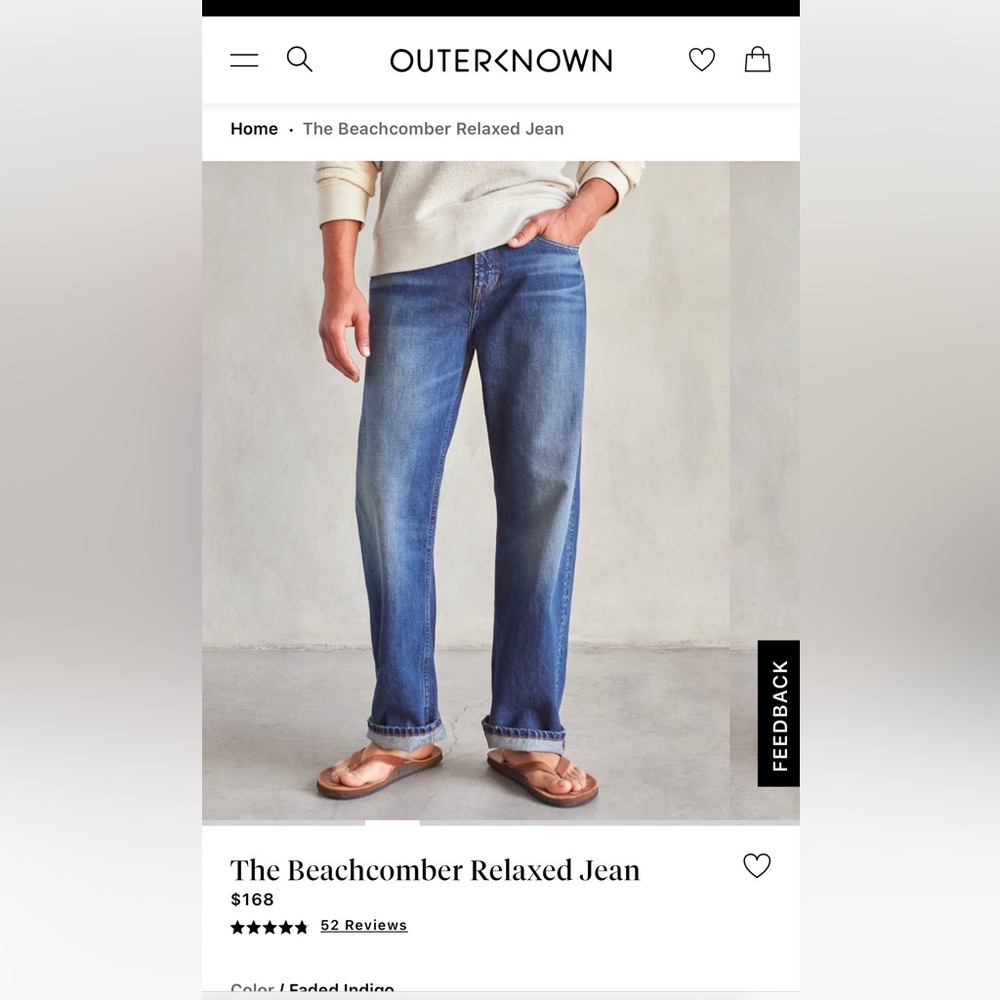 Outerknown The Beachcomber Relaxed Jean 32x32 NWT